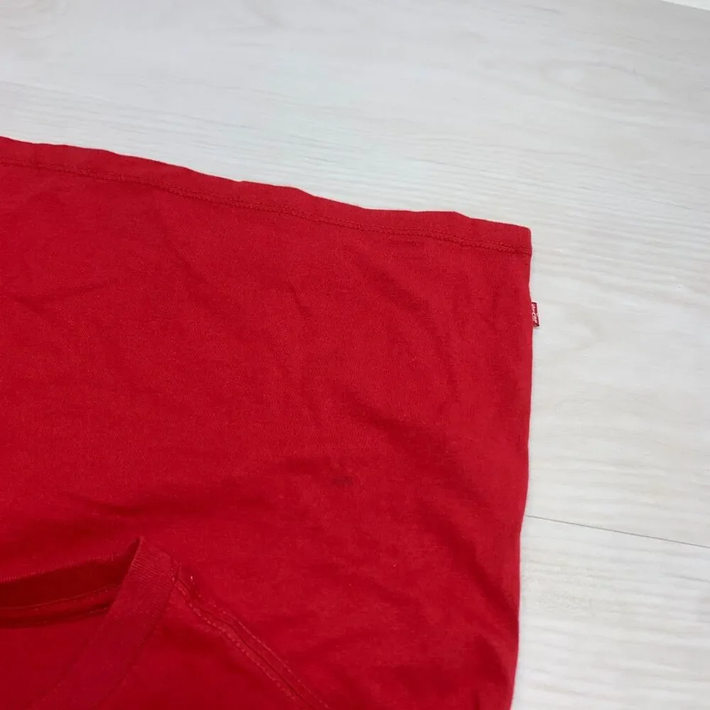 Levis Mens‎ T Shirt Small S Camisa Graphic Red Short Sleeve Cotton Crew Neck